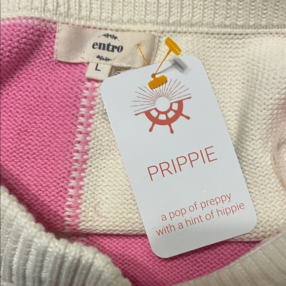 NWT entro Knitty Knit pink skirt Knit Skirt - Pink and Cream, size large - Picture 3 of 4